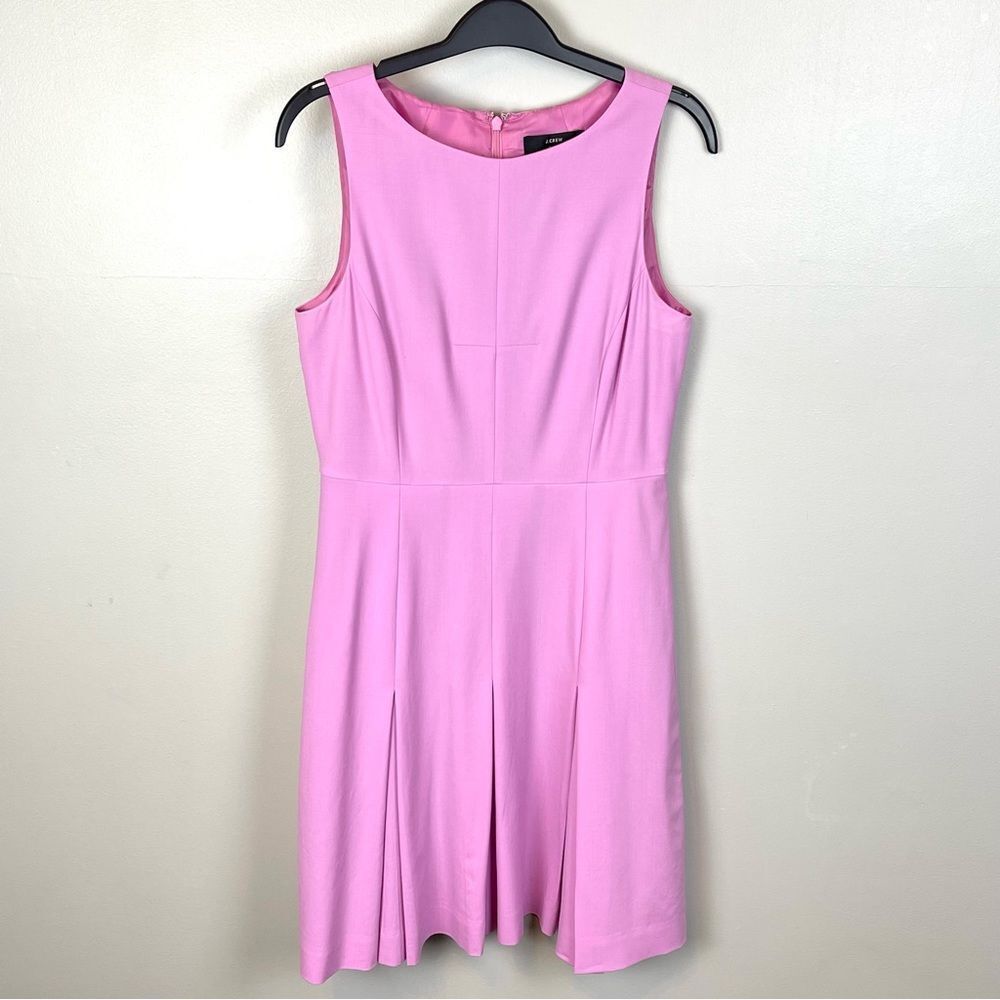 J.CREW Pleated A-line Dress Italian Wool Pink Size 6